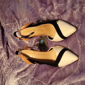 Black & White Zara Heels NWT